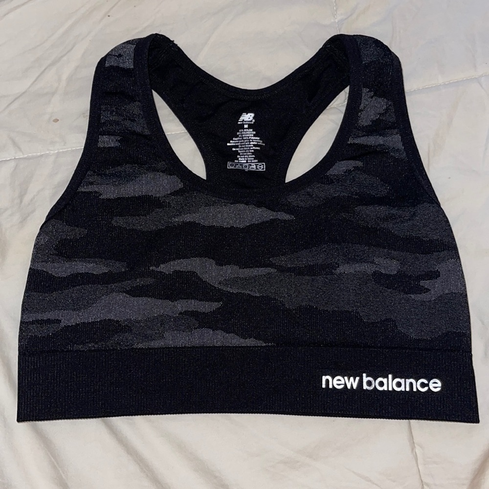 New Balance Black Camo Sports Bra